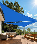 Blue Triangle Sun Shade Sail 14 By 14 By 19.8 Feet UV Blocking Up To 95 Percent Breathable HDPE Canopy for patio deck