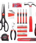 Must Have Essential Home Tool Set Kit With Storage Case For Quick DIY Fixes, Basic Household Hand Tools Including Hammer Pliers Screwdrivers Tape Measure And More, Durable Chrome Plated And Rust Resistant
