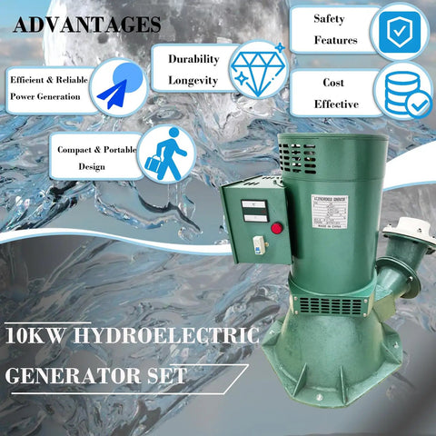 10KW Hydroelectric Water Turbine Generator With Pelton Turbine And Auto Voltage Regulation For Home Farm Off Grid Use 220V Reliable Renewable Power System