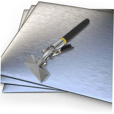 Duckbill Pliers For Sheet Metal Bending With Non Slip Grip on metal sheet