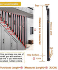 Rock Solid Matte Black Wrought Iron Handrail Adjustable Wall Mounted Stair Railing dimensions with customizable size measurements.