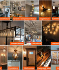 Various lighting fixtures including chandeliers, wall sconces, and pendant lights highlighting Dimmable 4W LED Bulb E26 40W Equivalent Warm White 2700K 400 Lumens