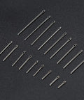 Stainless Steel Watch Band Spring Bars And Link Pins Kit 360 Pcs Assortment For 6 To 23mm Straps Cotter Pins displayed on black surface
