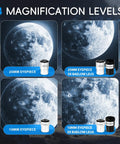 Four magnification levels with eyepieces for High Powered Portable Astronomy Telescope For Adults And Newbies.