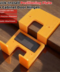 Quick-Install Cabinet Door Hinge Adjustment Tool Kit Magnetic 2mm Gap Alignment Jig Shims Spacer, two orange positioning plates
