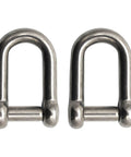BoatTector Stainless Steel D Shackle With No-Snag Pin 5/16 Inch, 2 Pack For Marine Use, Heavy Duty 316 Stainless