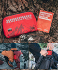 Grab And Go Small Ultralight First Aid Kit For Hiking And Travel, Water Resistant Medical Kit Weighing Just 20g on backpack