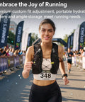 Runner wearing Lightweight Running Hydration Vest With Two 250ml TPU Soft Flasks, BPA Free Bottle System, Easy Bite Drink On The Move