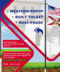 25 Foot Heavy Duty Flag Pole Built Tough Aluminum Rust Resistant Wind Tested To 100 MPH Two Flags in residential yard