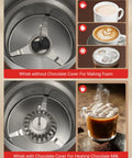 4 In 1 Milk Frother And Steamer With Detachable Milk System, 500ml Capacity, Hot Chocolate Maker And Milk Warmer, inside view.