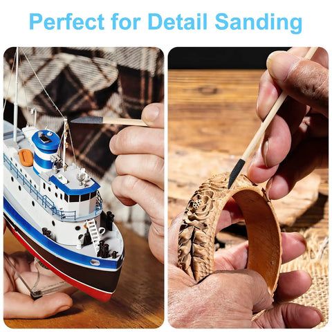 Double End Sanding Sticks Set With 120 And 280 Grits For Small Holes And Fine Detailing On Plastic Models Wood And Metal