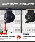 No More Snagging Lines, Retractable Air Compressor Hose Reel With Auto Rewind for 50 Foot mounted with unobstructed installation.