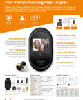 Front Door Peephole Wireless Security Camera with Large Screen, Theft Proof Design, Quick Easy Installation shown with features.