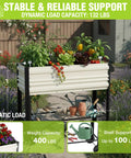 Raised Garden Bed On Legs And Wheels Galvanized Planter With 400 Lb Capacity 37 By 14.6 By 31.6 Inches Elevated Garden Box