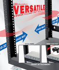 Killer 12U Open Frame 19 Inch Rack With Smooth Locking Casters And Dual Adjustable Shelves For AV Networking Rig showing installation details.