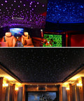 Starlight Headliner Kit For Cars With Shooting Star And Twinkle Effects used in vehicle and home theater ceilings, RGBW lights.