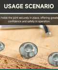 Close-up of DIY Ready Metric Screw Set 120 Pcs M4 M5 M6 Button Head Socket Cap Screws installed in wood surface