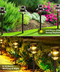 Solar Pathway Lights Outdoor 6 Pack Dope Bright White LED Landscape Lights For Garden And Walkways IP67 Waterproof