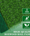 Ultra Dense Realistic Boxwood Hedge Wall Panels 40x120 Inches Covering 33.33 Sq Ft UV Protected Artificial Grass Backdrop