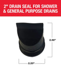 Seal For 2 Inch Shower And Floor Drain 43745 Black No Size Replacement Gasket for drain traps, dimensions shown