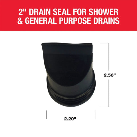 Seal For 2 Inch Shower And Floor Drain 43745 Black No Size Replacement Gasket for drain traps, dimensions shown