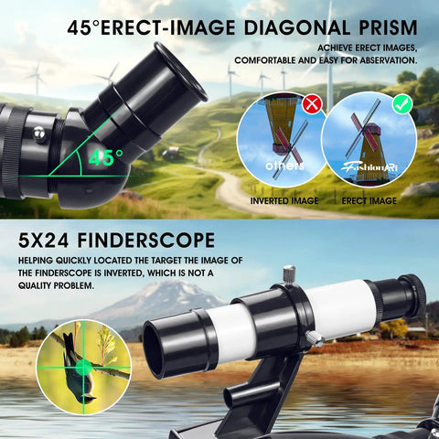 5x24 finderscope on High Powered 90mm Aperture 800mm Refractor Telescope For Astronomy Beginners And Adults with diagram