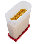 21 Cup Dry Food Storage Container With Clear See Through Base, Interchangeable Airtight Lids, Modular Stackable Design