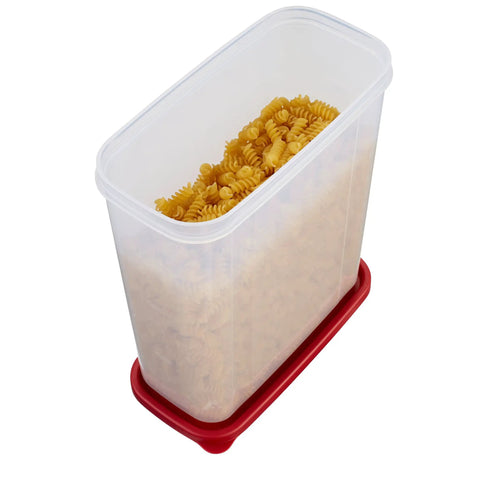 21 Cup Dry Food Storage Container With Clear See Through Base, Interchangeable Airtight Lids, Modular Stackable Design