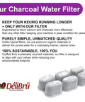 6-Pack Keurig Compatible Water Filter Cartridges For Keurig 2.0 And 1.0 Coffee Makers with premium activated charcoal