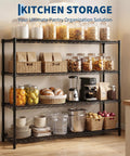 Rock Solid 4 Tier Heavy Duty Metal Shelving Unit Commercial Wire Storage Rack Built Like A Real Workhorse Providing 2560 Pounds Max Capacity Industrial Carbon Steel Frame For Garage And Warehouse Organizers with kitchen items.