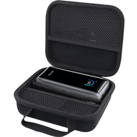 Hard Travel Case For Anker 25,000mAh 165W Power Bank And Prime 26,250mAh 140W USB C Laptop Charger Rugged Black Carry Case
