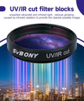 1.25 Inch UV IR Cut Telescope Filter Keeps Planetary Shots Crisp By Blocking Ultraviolet And Infrared Light With Multi Coated Optics
