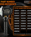 Dead On Accurate Tire Pressure Monitoring System Sensor 315 Mhz with OE part number compatibility chart for various vehicles.