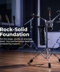 Hardcore Adjustable Snare Drum Tripod Stand With Double Braced Alloy Frame And Drumstick Pouch for stable support in practice.