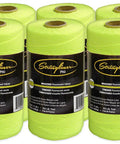 Braided Mason Line Replacement Roll For Contractors 1000 Ft Fluorescent Yellow Nylon String Line With 165 Lb Breaking Strength Size 18 For Masonry Construction And Landscaping Layout Durable Wear Resistant 6 Pack