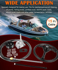 Rotary Marine Steering System Kit With 15 Feet Steering Cable and 13.5 Inch Wheel for yachts and fishing boats