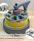 Slick Tangle Free Cable Dispenser, Desktop Wire Spool Reel Stand featuring dual bearing for smooth cord feeding.