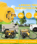 Close-up of Nema L14 To 14 50 R Adapter For Ev And Rv Setup Twist Lock Generator Power Cord Connector for RV charging.