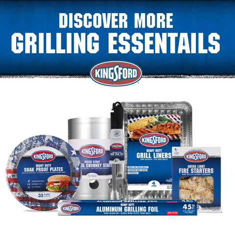 Heavy Duty Deluxe Charcoal Chimney Starter With Large Capacity Zinc Steel Build shown among grilling essentials.