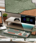 Slick Wireless Mechanical Keyboard With Integrated Smart Screen And Twist Knob For Rock Solid Triple Mode Connection And Total Fire Rgb Backlighting For Serious Gamers And Daily Hustlers Seeking A Clean Setup in modern workspace with devices.