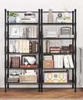 Beefy Five Tier Metal Storage Rack With Adjustable Shelves, 400Lb Total Load, Narrow 21.2W X 9.4D X 59.2H Steel Shelving in living room