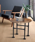 Beefy Black Pipe Table Legs 19.6 Inch Set For Coffee Tables Desks And Furniture 2 Pack Industrial Modern Look supporting a round table