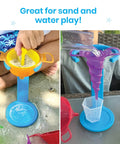 Starter Science Funnels Set For Kids Hands On Science Lab Equipment Sand Sifter And Water Table Toys in use, outdoor play.