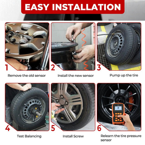 Step-by-step installation of Dead On Fit Tire Pressure Monitoring System Sensors 315MHZ for easy use on vehicles.