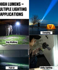 Rechargeable LED Flashlight 2 Pack Ultra Bright 99,000 Lumens Handheld Waterproof Flashlights used for camping, patrol, and emergency light