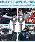 Heavy Duty Five Eighth Inch Heim Joint Rod End Bearing With Jam Nut 4-Pack For Off Road, Rock Crawling And Racing, Chromoly C4130 Steel Construction Delivers Maximum Strength, Durability, And Impact Resistance on Jeep suspension