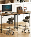Bar Table With Built In Charging Station, Rustic Brown and Black, Counter Height with Electronics and Chairs