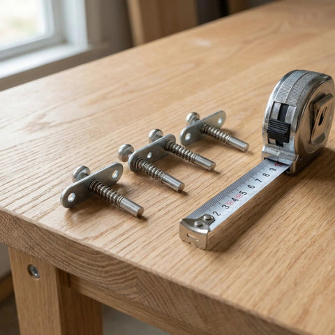 Crib Hardware Replacement Pin Set In Stainless Steel Easy Install For Quick Crib Repairs Smooth Operation Silver Cot Rail Parts For Nursery Furniture Sturdy Safety Lock Kit For No Fuss, three pins with tape measure