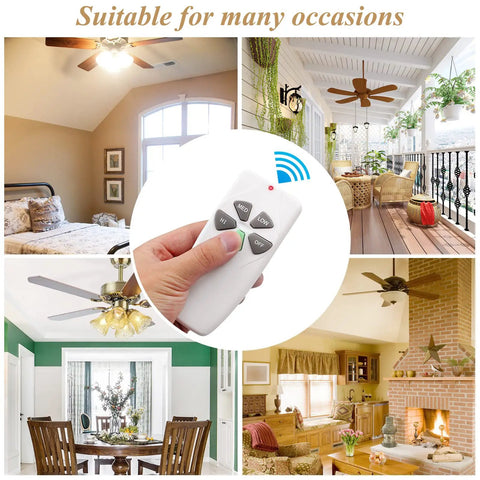 Remote Control Replacement FAN 53T For Ceiling Fans Works With FAN28R Or FAN18R Receivers Only 3 Speed Options Built In Light Dimmer 303.9 MHz Easy Mount Holder Setup Remote Unit Only