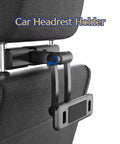 Rugged Car Headrest Tablet Holder For Tesla Cybertruck Steady Adjustable Grip showing strong ABS frame for tablet mounting.